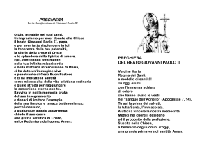 PREGHIERA Per la Beatificazione di Giovanni Paolo II