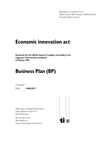 Business Plan - Repubblica e Cantone Ticino