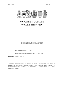 Det n. 33 /2015 Class. 42 UNIONE dei COMUNI “VALLE del SAVIO
