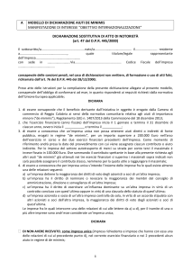 Dichiarazione De Minimis - Camera di Commercio di Reggio Calabria