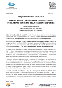 Ufficio Stampa 14/10/2015 Stagione Sinfonica 2015