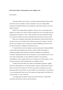 Paolo Palazzi - Associazione Paolo Sylos Labini