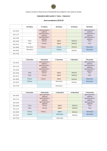 calendario lezioni tpall i anno i semestre 2015 16