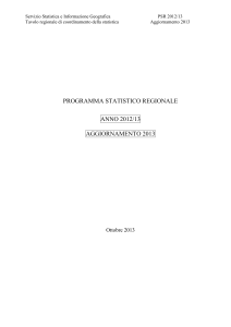 Il Programma Statistico Regionale 2012/13