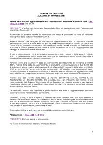 DEF - Discussione e approvazione aula del 14 ottobre 2014