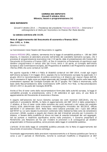 V - Sede referente - Esame e rinvio del 9 ottobre 2014