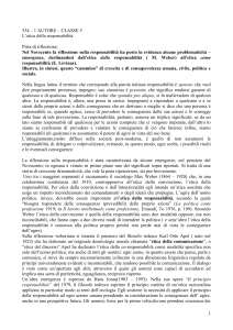 534 – 1 AUTORE – CLASSE 5 L`etica della responsabilità Pista di