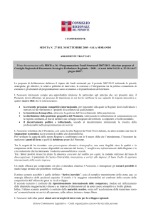 argomenti trattati - Consiglio regionale del Piemonte
