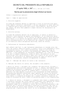 Norme per la prevenzione degli infortuni sul lavoro