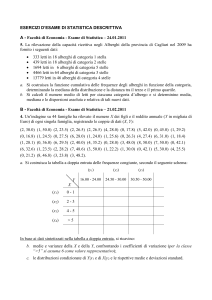 A - Facoltà di Economia - Esame di Statistica – 24.01.2011