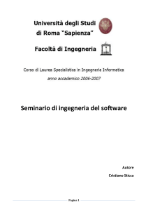 Seminario di ingegneria del software Autore Cristiano Sticca