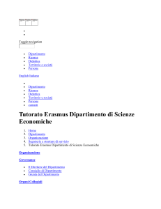 Tutorato Erasmus Dipartimento di Scienze Economiche