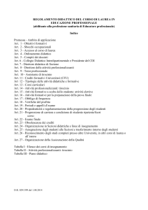 regolamento didattico del corso di laurea in