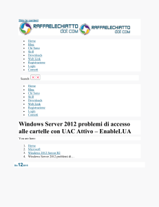 Windows Server 2012 problemi di accesso alle cartelle con UAC