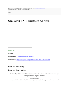 Speaker DT A10 Bluetooth 3.0 Nero : Attiva IperSi, offerta prodotti
