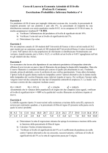 es Inferenza N°4 - Dipartimento di Economia, Statistica e Finanza
