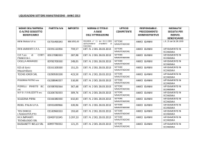 Informazioni Settore Manutentivo 2013