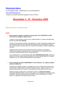 Newsletter n. 10 - Dicembre 2009