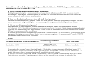 Tabella di corrispondenza del Corso di laurea in Statistica, finanza e