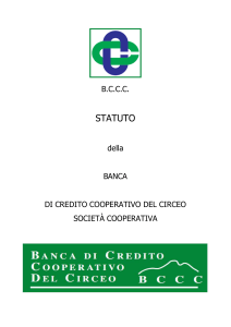 Titolo I - Banca Di Credito Cooperativo Del Circeo