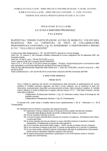 riapertura termini partecipazione avviso di mobilita