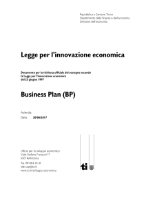 Business Plan - Repubblica e Cantone Ticino