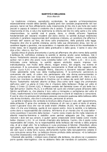 SANTITÀ E BELLEZZA Enzo Bianchi La tradizione cristiana