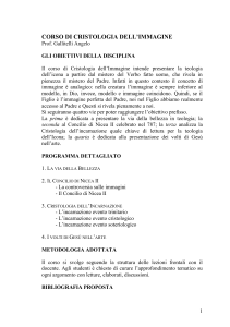CORSO DI CRISTOLOGIA DELL`IMMAGINE Prof. Gallitelli Angelo