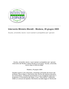 Istituto Europeo Leopardi - Intervento Ministro Moratti