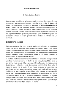 il silenzio nella vita di maria