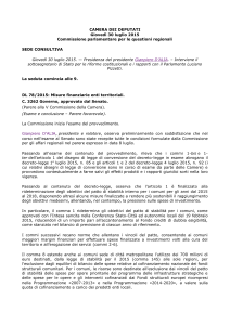 Sede consultiva esame e conclusione del 30 luglio 2015