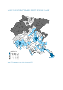 Cart. 2.2 - FVG densità della popolazione residente