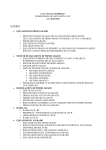 programma di matematica iie