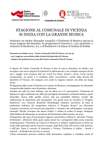 Comunicato stampa - Società del Quartetto di Vicenza