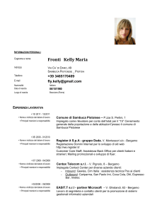 Informazioni personali Cognome e nome Fronti Kelly Maria Indirizzo