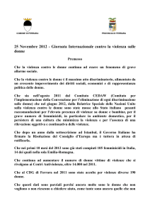 Giornata internazionale contro la violenza sulle donne