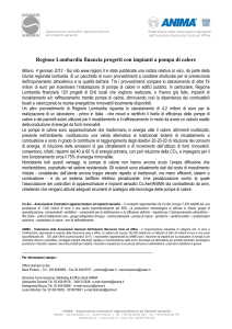 Regione Lombardia finanzia progetti con impianti a pompa di calore