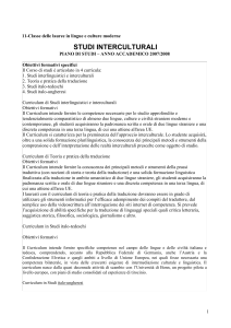 Regolamento del corso di laurea Comunicazione linguistica e