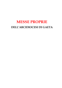 MESSE PROPRIE DELL`ARCIDIOCESI DI GAETA SACRA