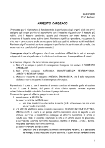 16/03/2005 Prof. Barbieri ARRESTO CARDIACO (Premessa: per il ri