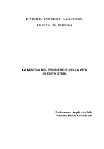 La mistica nella vita e nel pensiero di Edith Stein