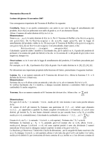 Matematica Discreta I - Matematica e Informatica