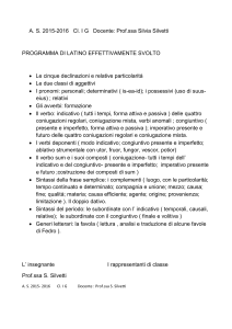 S. 2015-2016 Cl. I G Docente: Prof.ssa Silvia Silvetti PROGRAMMA