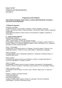 Programma svolto Italiano I B CA - IIS Pacinotti