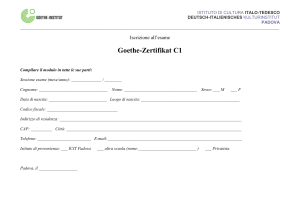 modulo di iscrizione Goethe-Zertifikat C1 - Padova