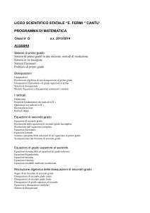 PROGRAMMA DI MATEMATICA