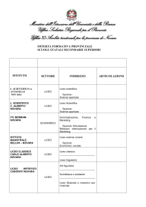 Novara scuole secondarie di II grado statali