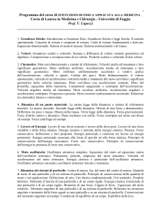 Programma del corso integrato di FISICA