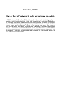 Career Day all`Università sulla consulenza aziendale