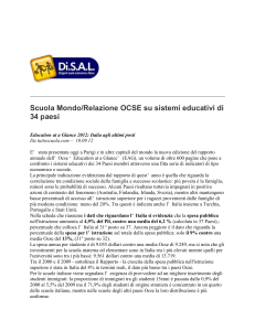 Scuola Mondo/Relazione OCSE su sistemi educativi di 34